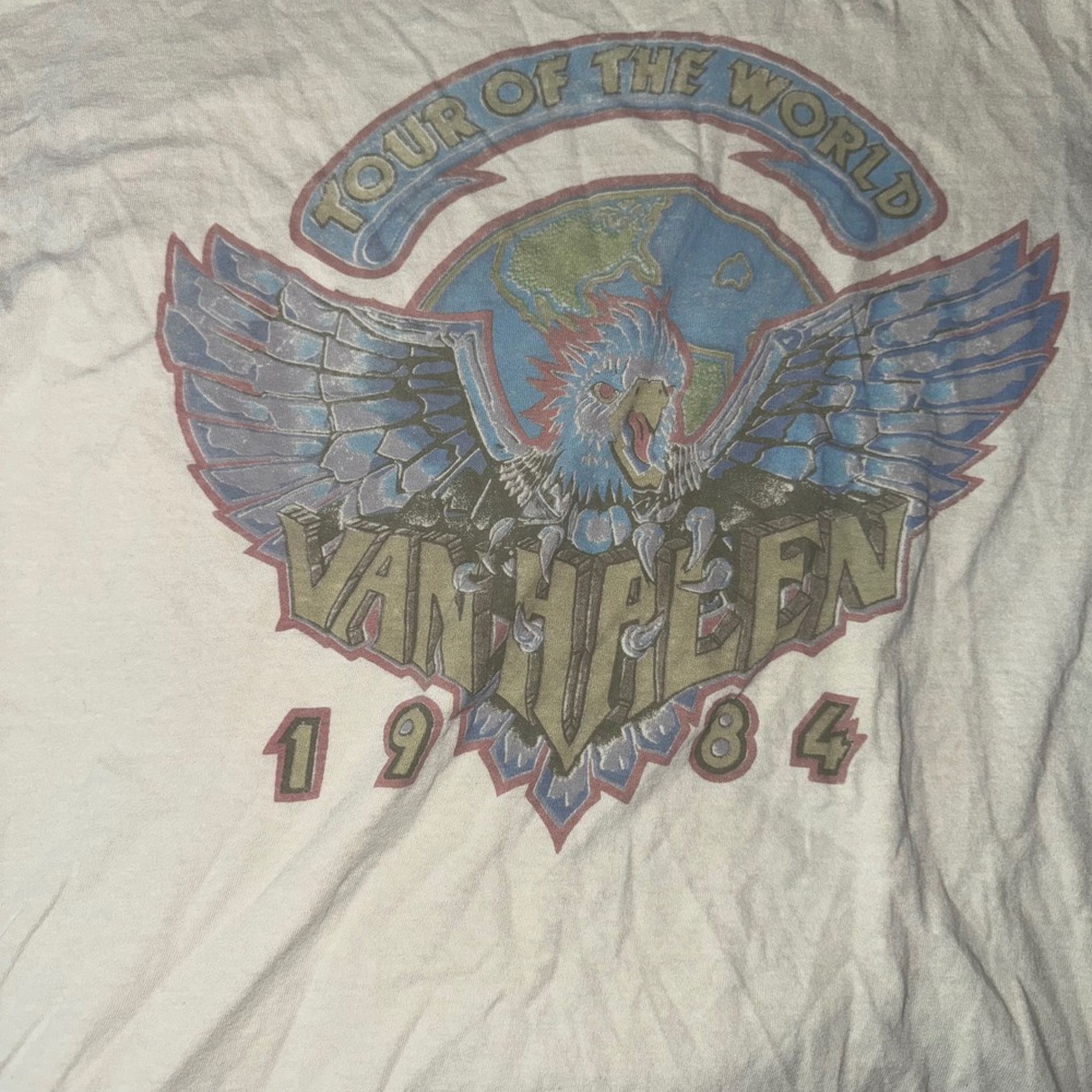Van Halen Tour of the World 1984 Beige T-Shirt - Picture 3 of 4